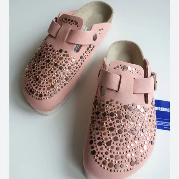 Birkenstock Pink Mules with Metallic Accents - Picture 2 of 7